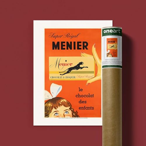 Affiche Vintage Chocolat Menier idée cadeau rétro papier Hahnemühle 50x70