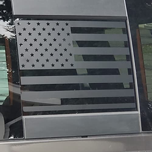 Zhizhong Rear Middle Window Decal Fits for 2014-2024 2025 2026 Chevy Colorado GMC Canyon Matte Black American Flag Back Sliding Window Vinyl Sticker