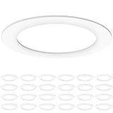 Sunco 24 Pack Goof Rings for 6 Inch Recessed Lights, Flush Mount White Can Light Trim Ring Cover, Outer Diameter 8.6 Inch, Inner Diameter 6.2 Inch, Paintable Surface, Matte Finish.