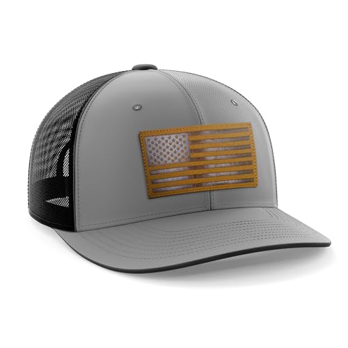 Image of Tactical Pro Supply Leather Flag Patch Snapbacks Hat for Men and Women