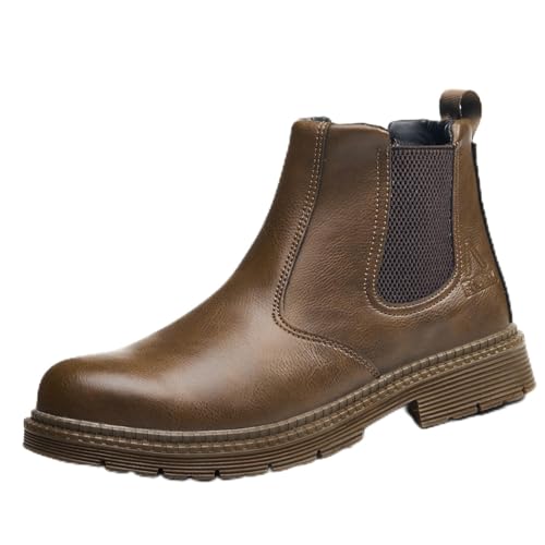 ZBVB Unisex-Adults Steel Toe Chelsea Boots, Men's Industrial Construction Shoes, Waterproof,...