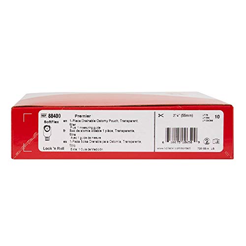 Premier Colostomy Pouch Drainable 5/8 To 2-1/8 Inch Stoma 12"L 1Pc System Transparent 88400, 10 Ct #TOP4