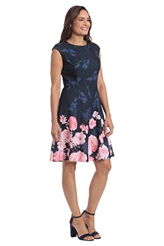 Image of London Times Womens Dresses Cap Sleeve Fit and Flare - Elegant Summer Cocktail Graduation Garden Party Wedding Guest Dress