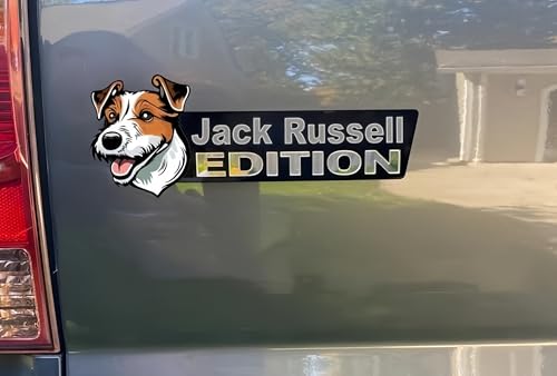 Image of Car Emblem: Dog Car Badge Laser Cutting Emblem Cool Decals Trucks German Shepherd Badge Corgi Edition Doodle Golden Retriever Vehicles Dachshund Addition Rottweiler (Jack Russell)