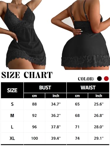 CheChury-Lenceria-Mujer-Sexy-Body-Lingerie-Encaje-Picardias-Babydoll-Teddy-Ropa-Interior-Body-Espalda-Descubierta-Cuello-V-Bodysuit-Pijama-Camison-Babydoll-y-Tanga-Camison-Ropa-Interior-Push-Up