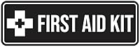 Vista 1 de Letrero de botiquín de primeros auxilios estándar (negro)