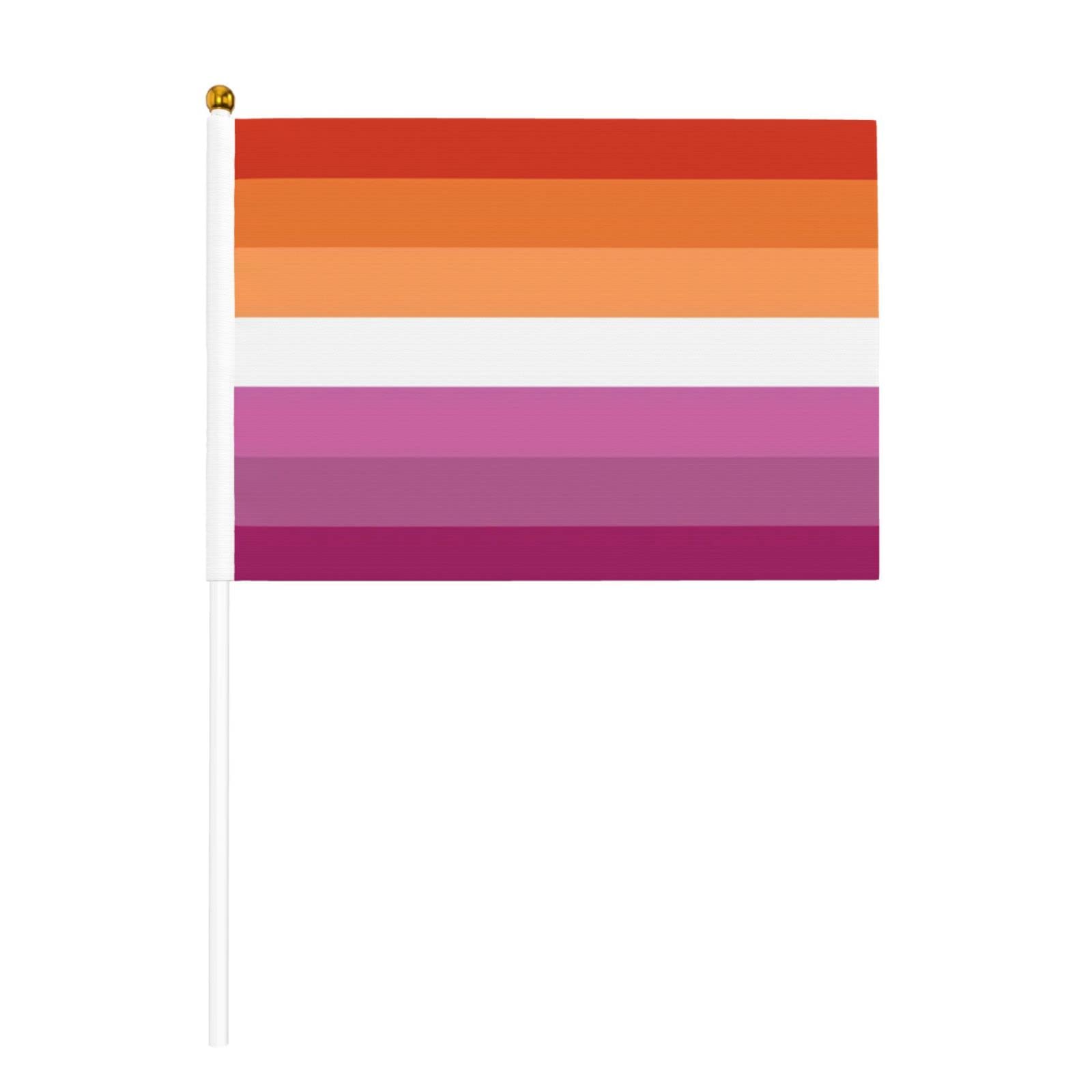 GentleGirl Lesben Pride Flaggen - 12 Stück Regenbogen-Fähnchen Für LGBT Festivals & Partys