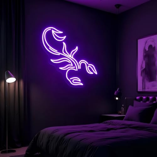 Scorpion Neon Sign, Personalized Scorpio LED Neon Light for Wall