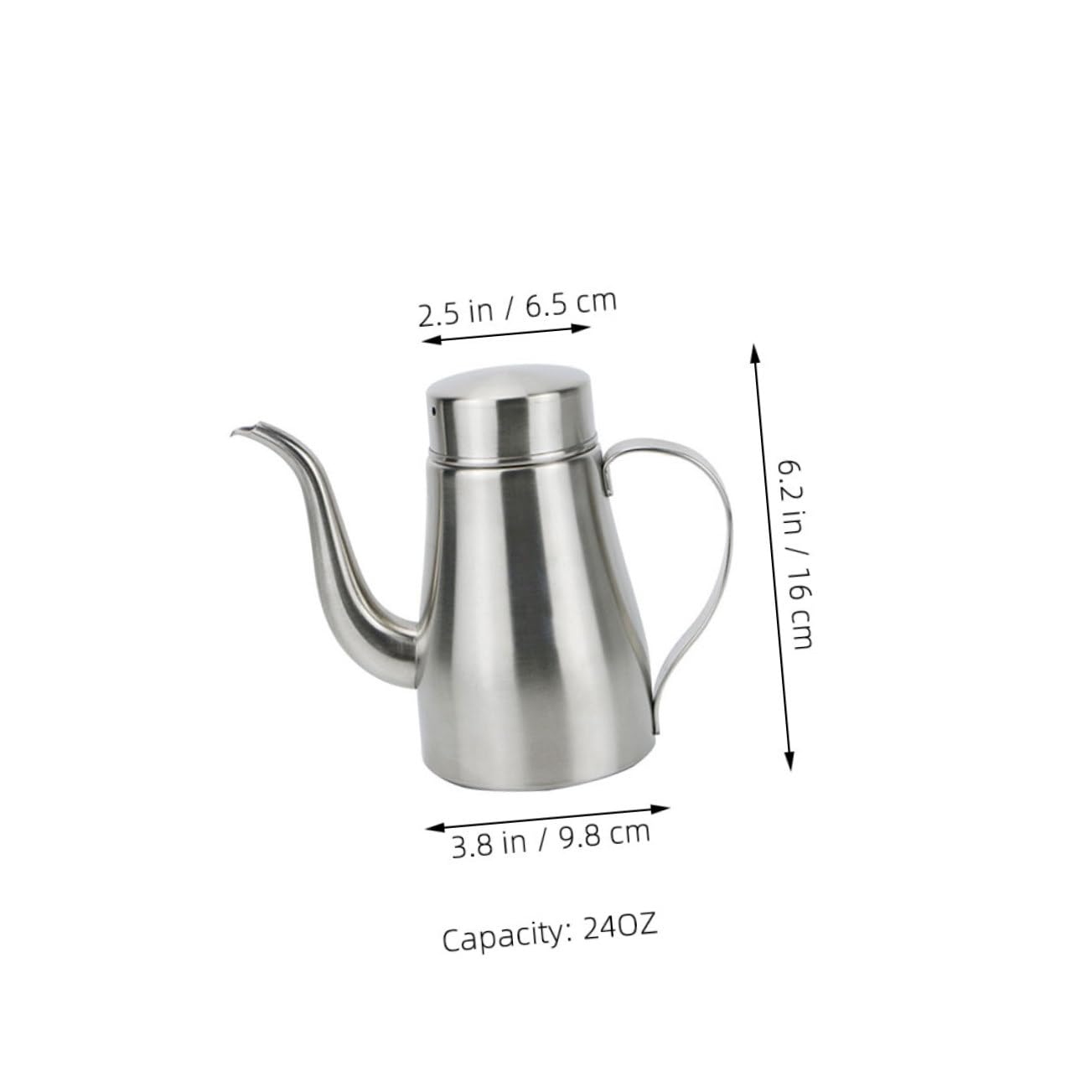 Aceitera De Acero Inoxidable 304 24 Oz Diseño Antigoteo, Dispensador De Aceite y Grasa Para Cocina, Sin Filtro, Adecuado Para Almacenar Aceite De Oliva y Salsas, Uso Doméstico Práctico