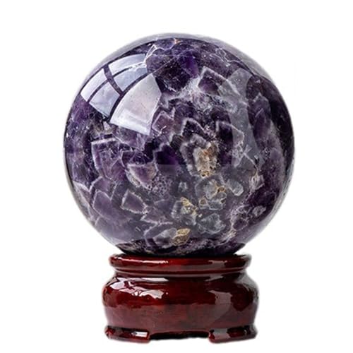 Sphère pierre précieuse améthyste violette, sculpture de collection 65mm - 2