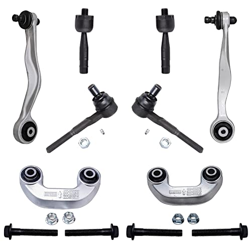 Image of Detroit Axle - Front Upper Rearward Control Arms Tierods Sway Bar End Links Kit Replacement for 2002 2003 2004 Audi A4 Quattro - 8pc Set