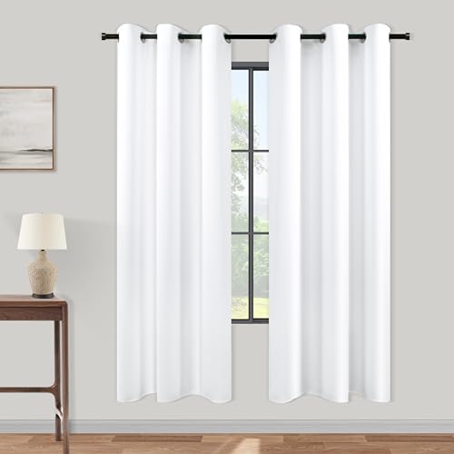 Image of White Curtains for Living Room 42x72 inch Length