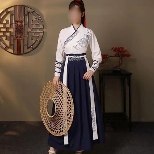 Hanfu traditionnel chinois adulte avec col croisé et manches amples