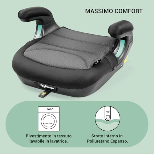 Peg Perego Viaggio Shuttle Seggiolino Auto, Rialzo Auto con ISOFIX per Bambini da 125 a 150 cm (6-12 anni), 22-36 kg, Crystal Black - 4