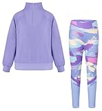 GRACE KARIN Girls Fall Clothes Size 8-10 Preppy Half Zipper Sweatshirt Sweatpant 2 Piece Tie Dye Back To School Tracksuit Outfit