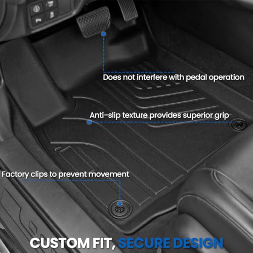 Image of Floor Mats for Honda Accord 2018-2022 Hybrid & Gas, w /Cargo Mat | Full Protection Mat Set with Cargo Liner, All Weather TPE, Non Slip & Odorless & Scratch Proof, 10th Gen Accord Accessories