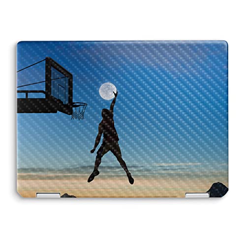 Image of MightySkins Carbon Fiber Skin Compatible with HP Spectre x360 14 inch (2022) Full Wrap Kit - Moon Dunk | Protective, Durable Textured Carbon Fiber Finish | Easy to Apply | Made in The USA
