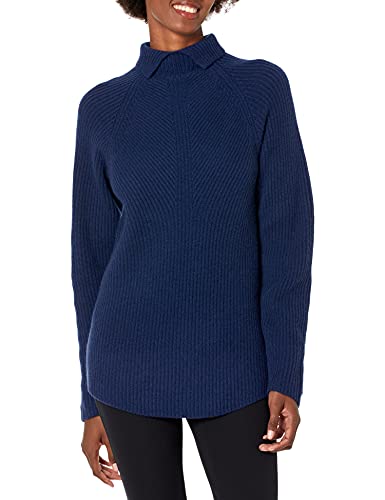 Theory Womens Moving Rib Tneck Sweater, Neptune, X-Small Us #TOP4