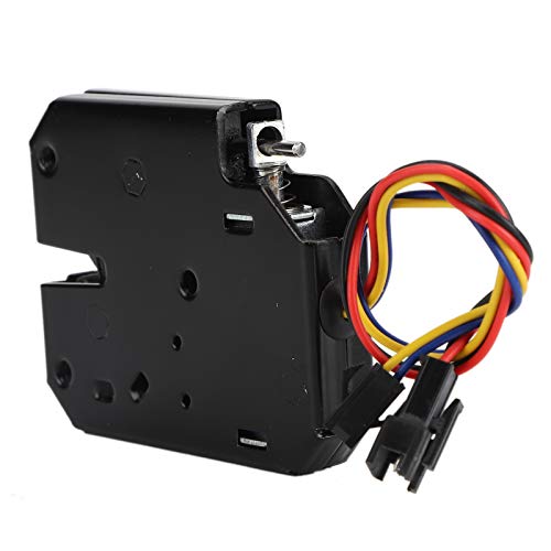 Electric Lock, DC 12V 2A Electromagnetic Electric Control Cabinet Drawer Lockers Lock Steel Black