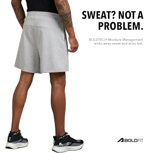 Image of Boldfit Shorts for Men Solid Men Shorts Regular Fit Gym Shorts for Men Workout Yoga Outdoor All Day Shorts for Men All Season Wear Cotton Poly Quick Dry Mens Shorts Yoga Shorts