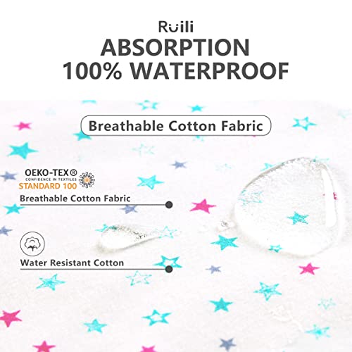 Ruili Waterproof Diaper Changing Pad For Baby, Soft Cotton Reusable Changing Pad Liner, Portable Absorbent Change Mat For Girls Boys Women (1 Pack, Star) #TOP1