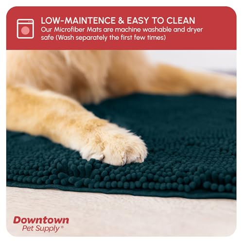 My Doggy Place Microfiber Dog Mat for Muddy Paws, 8' x 2' Teal - Non-Slip, Absorbent and Quick-Drying Dog Paw Cleaning Mat, Washer and Dryer Safe - Hallway Runner - Thumbnail 5