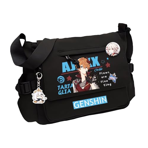 Game Handbag Raiden Shogun Crossbody Bag Cute Single Shoulder Bag Adult 3D Print Anime Backpack Bag