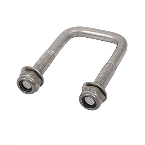 Image of uxcell M6 Thread 25mm Inner Width 304 Stainless Steel Square U Bolt Silver Tone