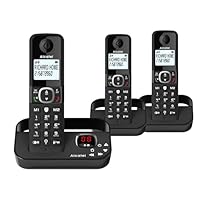 ALCATEL F860 Voice Trio - DECT Cordless Phone With Answering Machine - Large Backlit Display - Loudspeaker - Call Barring - 2 Direct Memory Keys - 3 Handsets - Black