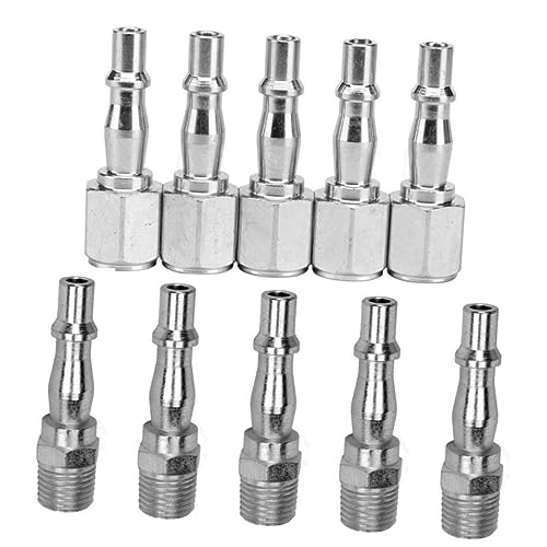 SEWOART 10 Conectores De Tubo De Aire Accesorios Neumáticos Conectores Rectos Neumáticos Plateados Conectores Rectos A Presión