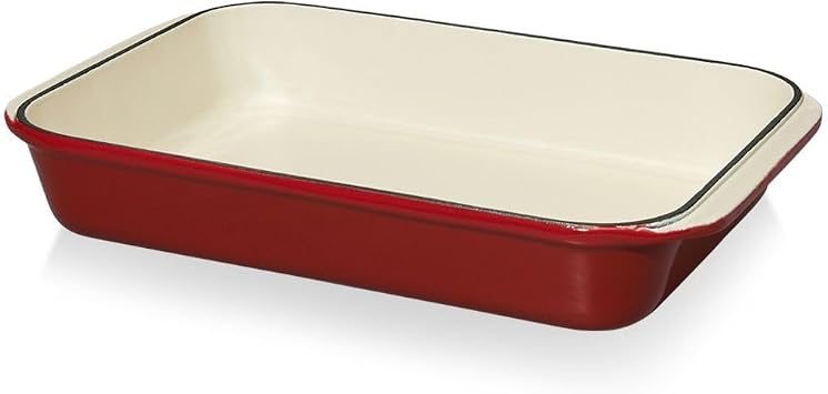 Chasseur Red Cast Iron Baking Dish w/Handles 12.5" x 8"