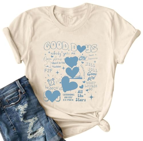 Women Music Album Tshirt R&B Singer Shirt Tour Concert Good Days Short Sleeve Tshirt Fan Gift White