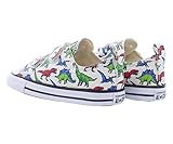 Converse Kids' Chuck Taylor All Star 2V Low Top Sneaker Toddler,White/Dinosaurs,4