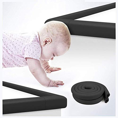 Vicloon Protectores suaves para bordes, 2M * 2, Espuma, para Muebles, Super Pruebas en Pantalla y la Seguridad para el Bebe, (Negro)