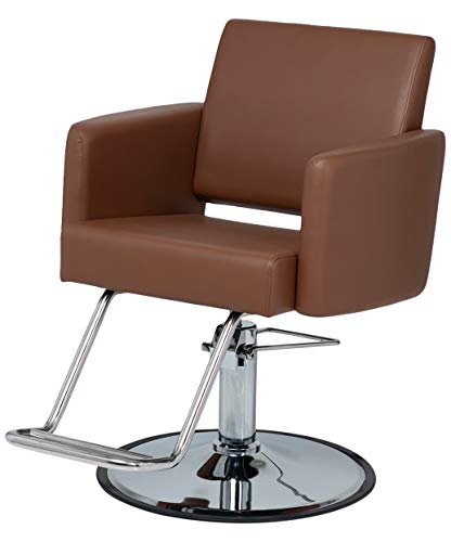 Buy-Rite Salon & Spa Equipment Cammelo Styling Chair,Professional Salons,Barbers,Modern Hair Stylist –Inclined Seat Back,High-Density Seat Cushions,Heavy-Duty Chrome Base,Hydraulic Pump,Nin-6610-Camel #TOP13