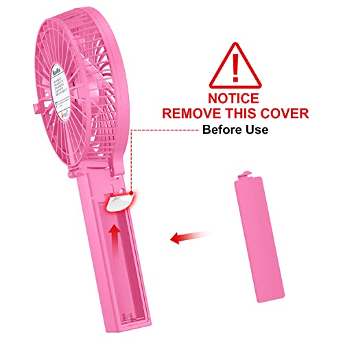 Versiontech. Mini Handheld Fan, Usb Desk Fan, Small Personal Portable Table Fan With Usb Rechargeable Battery Operated Cooling Folding Electric Fan For Travel Office Room Household Pink #TOP1