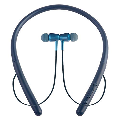 Bluetooth Headphones Wireless Neckband Bluetooth 5.0 Headset with 20 H Playtime, 10 mm Drivers, Magnetic Earbuds, Crystal-Clear Voice and Noise Cancelling Mic, Sweatproof and Lightweight (Blue)