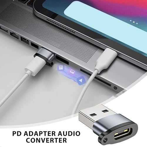 Dubbulon Adaptador USB - Adaptador USB C Hembra a Macho 2.0,Pequeño Cargador, Conector de Video Portátil, Accesorios de Audio de Carga Rápida para Viajes, Tabletas y Ordenador - imagen 2