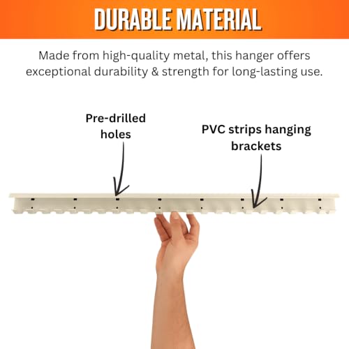 Image of Qlarity Covers PVC Curtain Mount Hanger for Curtain Strips | Wide Hanger | Durable Brackets Suitable for Cold Storage /Office /Balcony (Mount Hanger Only, 20 Inch Hanger)