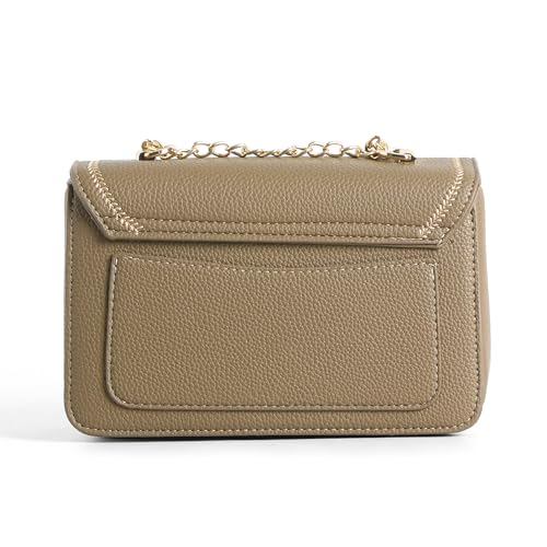Image of EXOTIC Fiora Daisy Sling Bag for Women | Embroidered Floral Leatherette Crossbody Handbag with Chain Detail & Flap Closure | Elegant Casual & Party Purse