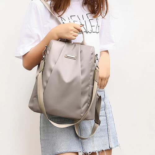 Mochila Feminina Nylon Alça de Ombro Arqueado Bolsa Mulheres Morashop (Cáqui)