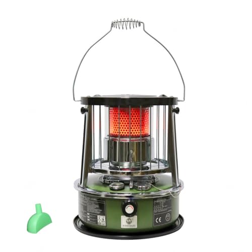 9000 BTU estufa de parafina Tanque de 4,6L estufa queroseno Calefacción de emergencia sin electricidad Calentador para camping, garaje, hogar y emergencias.,militarygreen-Singleitem