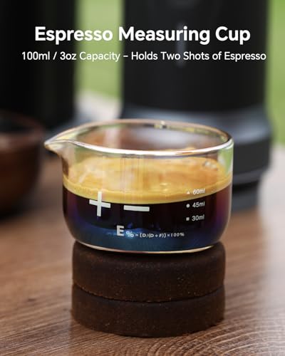 Vaso medidor espresso de vidrio 100 ml con pico vertedor miniatura 3