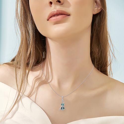 YAFEINI Violinist Cellist Gifts for Her 925 Sterling Silver Cello Violin Pendant Necklace Music Jewelry for Women Birthday Christmas Gifts2