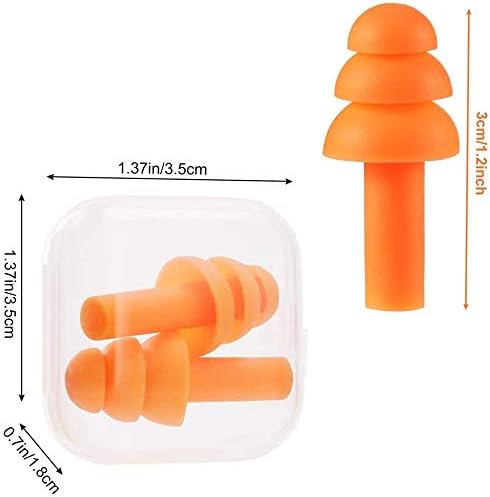 Miniatura 7 de Tapones para los oídos para dormir, 9 pares de tapones de silicona para los oídos para nadar con funda de transporte de aluminio, reducción de ruido