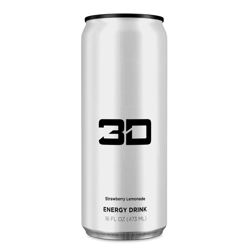 3D Energy Chrome | Sugar Free Energy Drink | Pre Workout Energy | 200mg Caffeine with Taurine and L-Carnitine | 16 Fluid Ounce | 12 Pack | Chrome