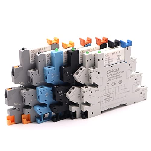 Relais ultra-fin 24V HF41F avec prise sans vis et indicateur LED gris