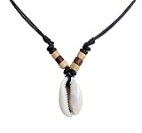  COLLAR CONCHA COWRIE MADERA DE COCO AJUSTABLE L32