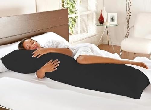 Almofada Travesseiro De Corpo Xuxão Com Fronha Mega 100% Algodão Preto