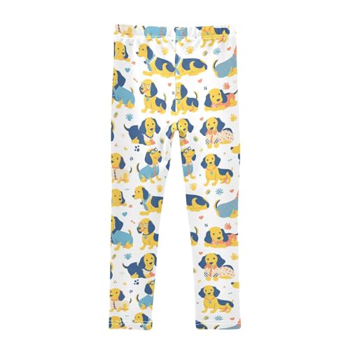 KLL Dachshund Dreams of A Bone Little Girls Cotton Pants Stretch Full Length Activewear Sports2